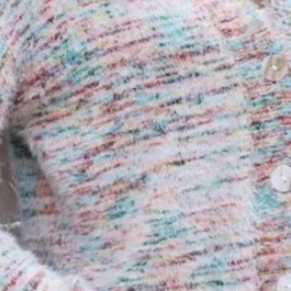 Button Front Patch Pocket Fuzzy Knit Cardigan - Picture 6 of 6